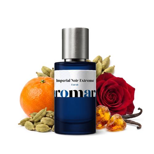 Imperial Noir Extreme 35% Extrait perfume by Aromara, inspired by Tom Ford Noir Extreme. Cardamom, mandarin, nutmeg, rose, amber, sandalwood, vanilla. UK-made dupe, 7+ hour wear.