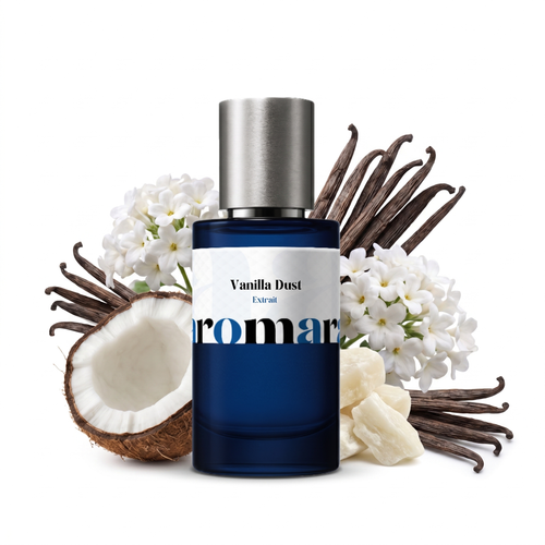 Vanilla Dust 35% Extrait perfume by Aromara, inspired by Matiere Premiere Vanilla Powder. Coconut, heliotrope, Madagascar vanilla, white musk. UK-made dupe, 7+ hour wear.