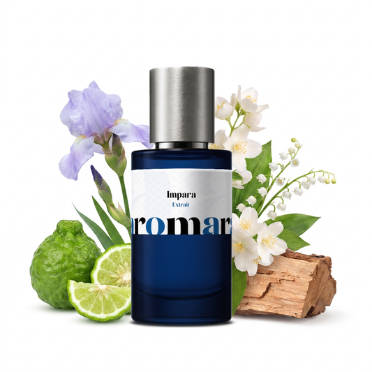 Impara 35% Extrait perfume by Aromara, inspired by BDK Parfums Impadia. Bergamot, iris, white florals, cedarwood, white musk. UK-made dupe, 7+ hour wear.