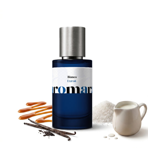 Bianco 35% Extrait perfume by Aromara, inspired by Giardini di Toscana Bianco Latte. Caramel, milk, vanilla, sugar, white musk, amber. UK-made dupe, 7+ hour wear.