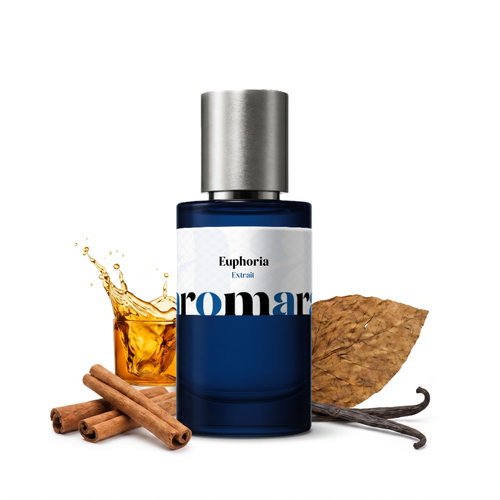 Euphoria 35% Extrait perfume by Aromara, inspired by Initio Side Effect. Rum, cinnamon, tobacco, saffron, vanilla, sandalwood, musk. UK-made dupe, 7+ hour wear.