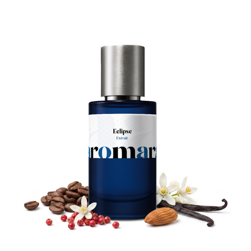 Eclipse 35% Extrait perfume by Aromara, inspired by YSL Black Opium. Coffee, pink pepper, orange blossom, jasmine, licorice, almond, vanilla, patchouli. UK-made dupe, 7+ hour wear.