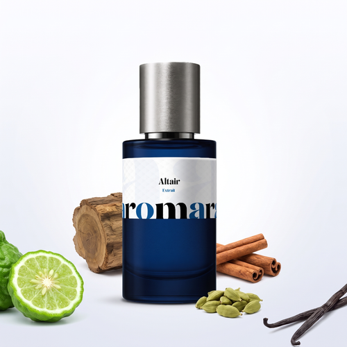 Altair 35% Extrait perfume by Aromara, inspired by Parfums de Marly Althair. Bergamot, cinnamon, cardamom, bourbon vanilla, guaiac wood. UK-made dupe, 7+ hour wear.