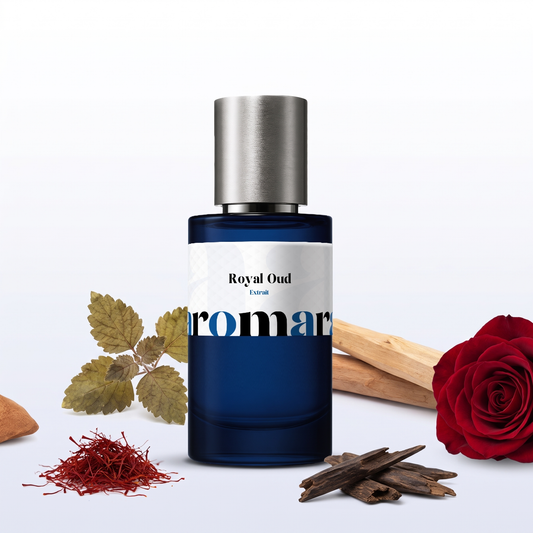 Royal Oud 35% Extrait perfume by Aromara, inspired by Dior Oud Ispahan. Rose, saffron, oud, patchouli, sandalwood. UK-made dupe, 7+ hour wear.