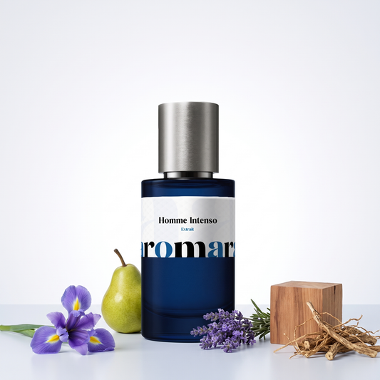 Homme Intenso 35% Extrait perfume by Aromara, inspired by Dior Homme Intense. Lavender, pear, iris, cedarwood, vetiver. UK-made dupe, 7+ hour wear.