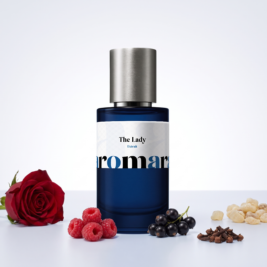 The Lady 35% Extrait perfume by Aromara, inspired by Frédéric Malle Portrait of a Lady. Rose, raspberry, blackcurrant, clove, incense. UK-made dupe, 7+ hour wear.