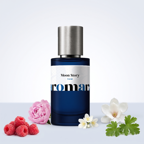 Moon Story 35% Extrait perfume by Aromara, inspired by Louis Vuitton Moon Tale. Raspberry, jasmine sambac, peony, magnolia, soft musk. UK-made dupe, 7+ hour wear.