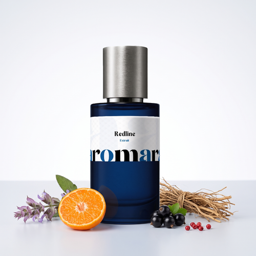 Redline 35% Extrait perfume by Aromara, inspired by Ex Nihilo Speed Legends. Mandarin, pink pepper, clary sage, blackcurrant, vetiver. UK-made dupe, 7+ hour wear.