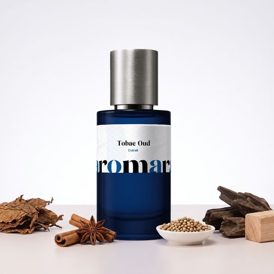 Tobac Oud 35% Extrait perfume by Aromara, inspired by Tom Ford Tobacco Oud. Spices, coriander, tobacco, oud, sandalwood. UK-made dupe, 7+ hour wear.