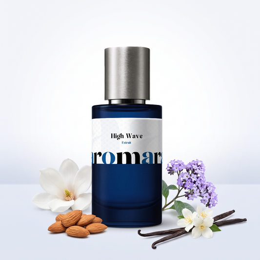 High Wave 35% Extrait perfume by Aromara, inspired by Initio High Frequency. Magnolia, almond, jasmine, heliotrope, vanilla. UK-made dupe, 7+ hour wear.
