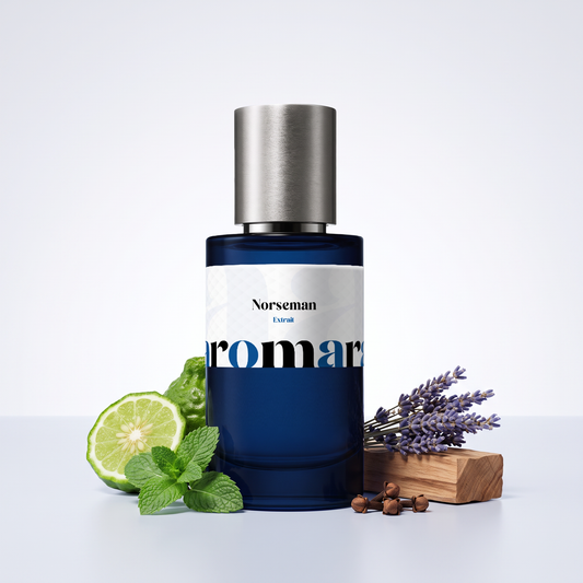 Norseman 35% Extrait perfume by Aromara, inspired by Creed Viking. Bergamot, peppermint, clove, lavender, cedarwood. UK-made dupe, 7+ hour wear.