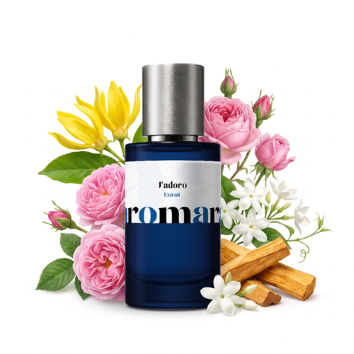 J'adoro 35% Extrait perfume by Aromara, inspired by Dior J'adore. Champaca, ylang-ylang, rose, jasmine, amaranth wood. UK-made dupe, 7+ hour wear.