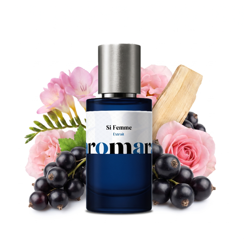 Si Femme 35% Extrait perfume by Aromara, inspired by Armani Si. Blackcurrant, freesia, rose, neroli, patchouli, vanilla, blonde wood. UK-made dupe, 7+ hour wear.
