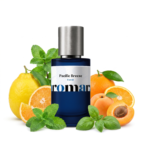 Pacific Breeze 35% Extrait perfume by Aromara, inspired by Louis Vuitton Pacific Chill. Citron, orange, mint, apricot, basil, fig, ambrette. UK-made dupe, 7+ hour wear.