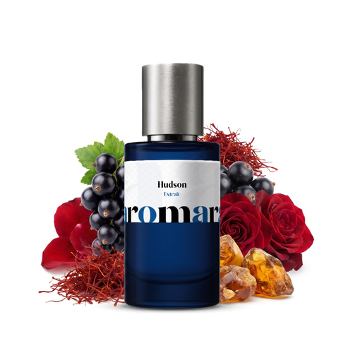Hudson 35% Extrait perfume by Aromara, inspired by Gissah Hudson Valley. Blackcurrant, saffron, rose, amber, patchouli. UK-made dupe, 7+ hour wear.