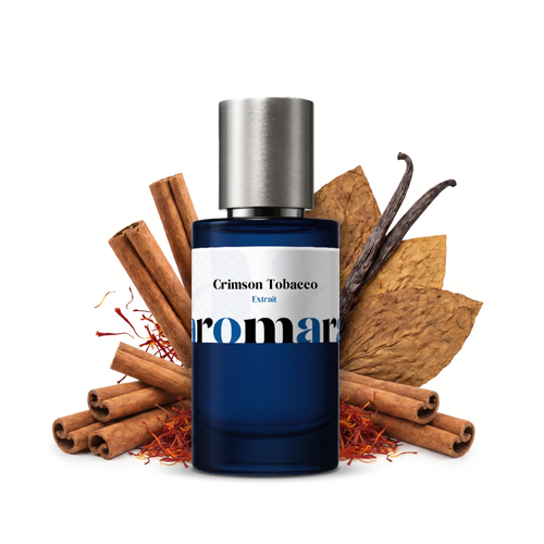 Crimson Tobacco 35% Extrait perfume by Aromara, inspired by Mancera Red Tobacco. Cinnamon, saffron, tobacco leaf, vanilla, amber, oud. UK-made dupe, 7+ hour wear.