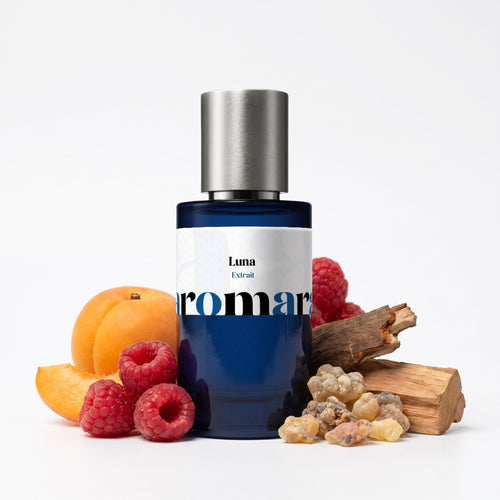 Luna 35% Extrait perfume by Aromara, inspired by Gissah La Luna. Incense, raspberry, apricot, guaiac wood, sandalwood, amber, tonka. UK-made dupe, 7+ hour wear.