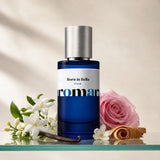 Born in Bella perfume bottle with jasmine, rose, vanilla pod and sandalwood, feminine floral dupe by Aromara