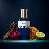 Nocturne perfume bottle with oud wood, pink rose, honeycomb and halved bergamot, midnight oriental dupe by Aromara