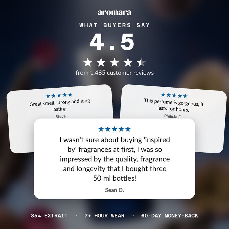 Aromara customer reviews: rated 4.5 out of 5 from 1,485 reviews. 35% Extrait, 7+ hour wear, 60-day money-back