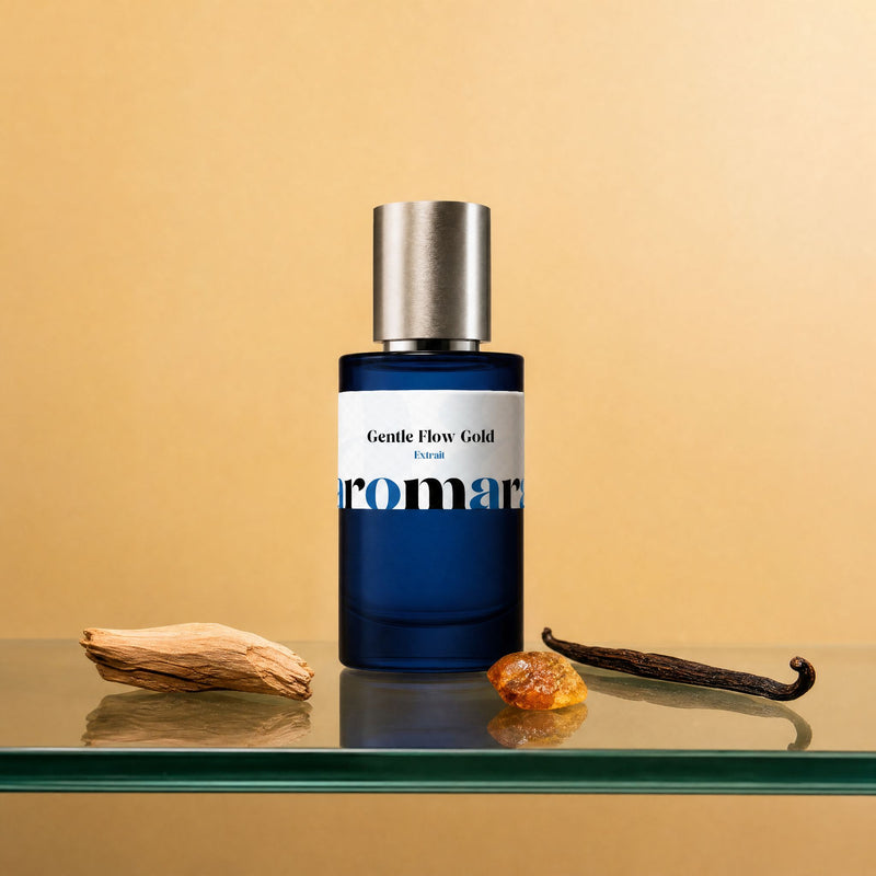 Gentle Flow Gold 50ml Extrait Spray dupe fragrance | sandalwood amber vanilla | Aromara UK