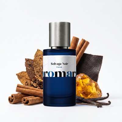Aromara Solvage Noir Extrait perfume bottle with cinnamon, tobacco and amber