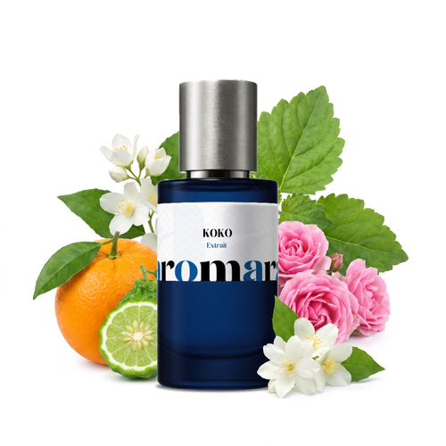 KOKO 35% Extrait perfume by Aromara, inspired by Chanel Coco Mademoiselle. Orange, bergamot, rose, jasmine, patchouli, vanilla, musk. UK-made dupe, 7+ hour wear.