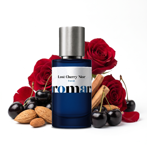 Lost Cherry Nior 35% Extrait perfume by Aromara, inspired by Tom Ford Lost Cherry. Black cherry, bitter almond, rose, jasmine, tonka, sandalwood. UK-made dupe, 7+ hour wear.