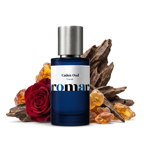 Caden Oud 35% Extrait perfume by Aromara, inspired by Oman Luxury Caden. Oud, rose, amber, dark musk. UK-made dupe, 7+ hour wear.