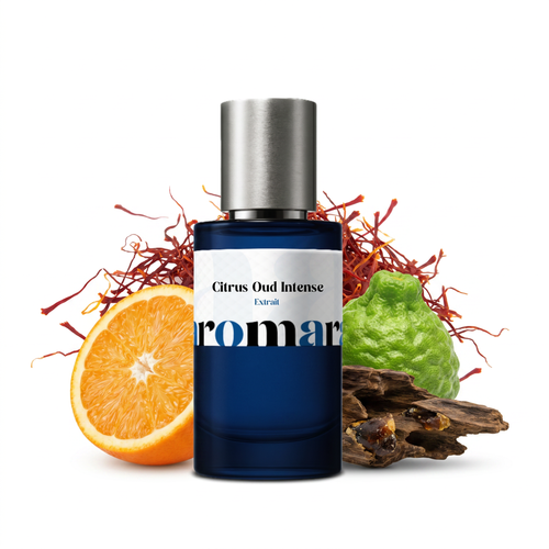 Citrus Oud Intense 35% Extrait perfume by Aromara, inspired by Fragrance Du Bois Oud Orange Intense. Sweet orange, bergamot, saffron, oud, amber, musk. UK-made dupe, 7+ hour wear.