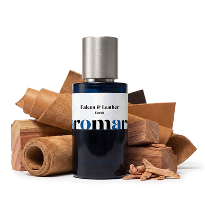 Falcon & Leather 35% Extrait perfume by Aromara, inspired by Matiere Premiere Falcon Leather. Leather, suede, cedarwood, dry woods, musk. UK-made dupe, 7+ hour wear.