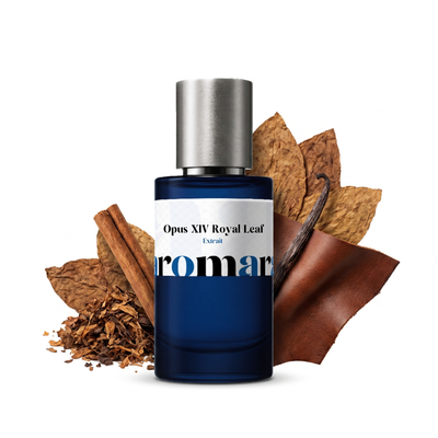 Opus XIV Royal Leaf 35% Extrait perfume by Aromara, inspired by Amouage Opus XIV Royal Tobacco. Rum, cinnamon, tobacco, tonka, benzoin, oud, leather. UK-made dupe, 7+ hour wear.