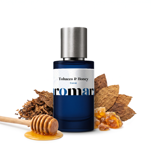 Tobacco & Honey 35% Extrait perfume by Aromara, inspired by Guerlain Tobacco Honey. Tobacco leaf, honey, amber, vanilla, warm musk. UK-made dupe, 7+ hour wear.