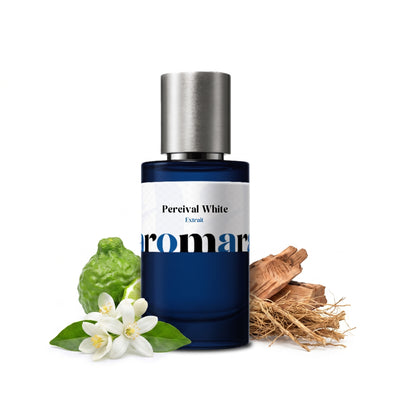 Percival White 35% Extrait perfume by Aromara, inspired by Parfums de Marly Percival. Bergamot, white musk, jasmine, cedarwood, vetiver. UK-made dupe, 7+ hour wear.