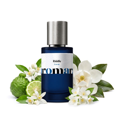 Riddle 35% Extrait perfume by Aromara, inspired by Prada Paradoxe. Bergamot, neroli, jasmine, magnolia, white amber, musk. UK-made dupe, 7+ hour wear.