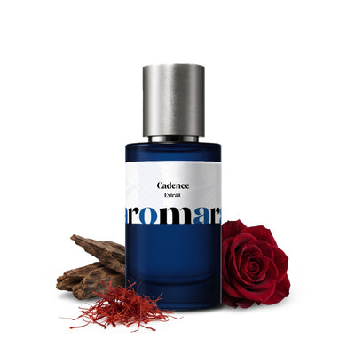 Cadence 35% Extrait perfume by Aromara, inspired by Maison Crivelli Oud Cadenza. Bergamot, saffron, oud, rose, patchouli, sandalwood, musk. UK-made dupe, 7+ hour wear.