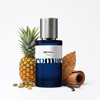 Mil Prive 35% Extrait perfume by Aromara, inspired by Paco Rabanne 1 Million Prive. Pineapple, cardamom, tobacco, black vanilla, leather, amber, patchouli. UK-made dupe, 7+ hour wear.