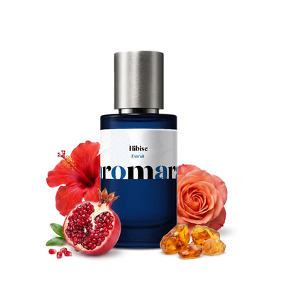 Hibisc 35% Extrait perfume by Aromara, inspired by Maison Crivelli Hibiscus Mahajad. Hibiscus, pomegranate, rose, spices, amber, woods, vanilla, musk. UK-made dupe, 7+ hour wear.