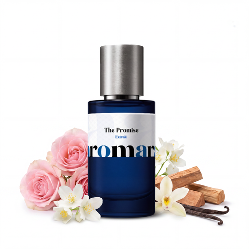 The Promise 35% Extrait perfume by Aromara, inspired by Promise by Frédéric Malle. Rose, jasmine, sandalwood and vanilla. UK-made dupe, 7+ hour wear.