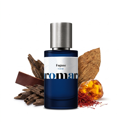 Fugaze 35% Extrait perfume by Aromara, inspired by Born to Stand Out Fugazzi. Bergamot, saffron, oud, leather, tobacco, amber. UK-made dupe, 7+ hour wear.
