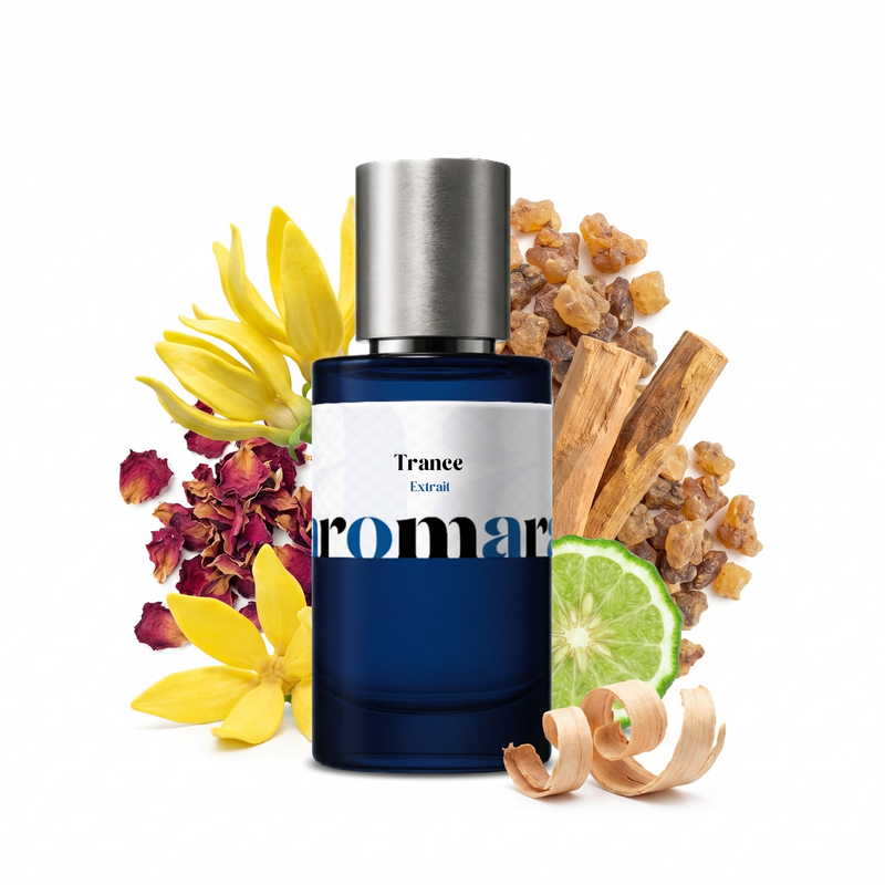 Trance 35% Extrait perfume by Aromara, inspired by Initio Psychedelic Love. Ylang-ylang, rose, myrrh, sandalwood, bergamot. UK-made dupe, 7+ hour wear, 60-day refund.