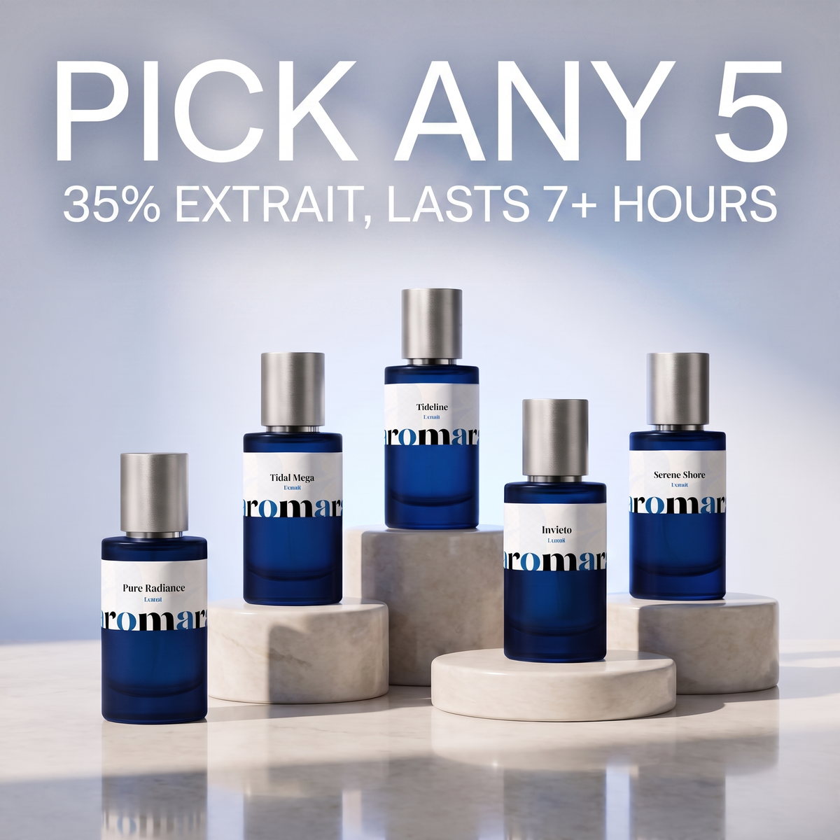 Aromara Bestseller Bundle, pick any 5 x 50ml, 35% Extrait, lasts 7+ hours