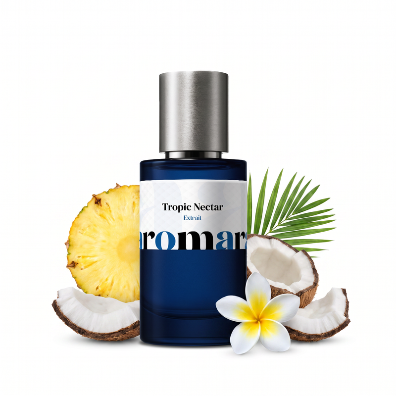 Tropic Nectar 35% Extrait perfume by Aromara, inspired by Ellis Brooklyn Miami Nectar. Pineapple, coconut, vanilla. UK-made dupe, 7+ hour wear.