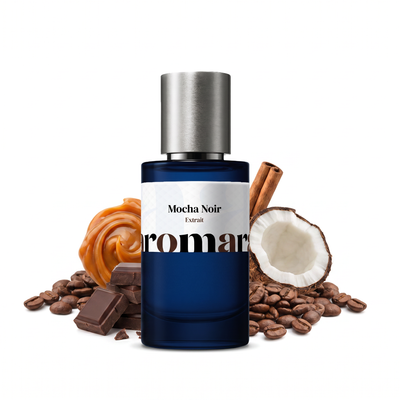Mocha Noir 35% Extrait perfume by Aromara, inspired by Lorenzo Pazzaglia Coffee Passion. Coffee, chocolate, caramel, coconut. UK-made dupe, 7+ hour wear.