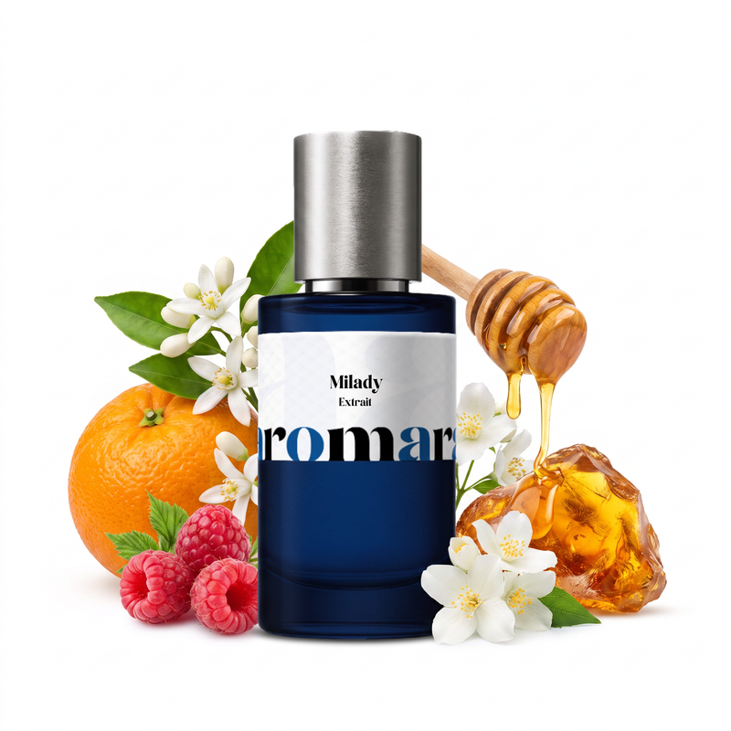 Milady 35% Extrait perfume by Aromara, bitter orange, raspberry, jasmine and honey notes, UK-made dupe, 7+ hour wear, 60-day refund