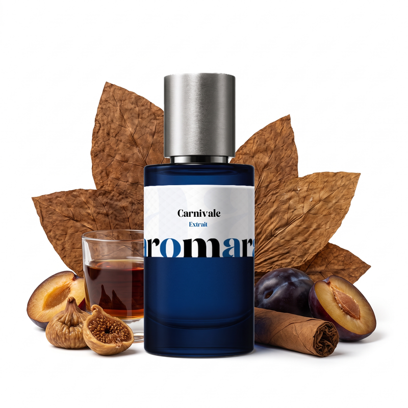 Carnivale 35% Extrait perfume by Aromara, inspired by Maison Crivelli Tobacco Carnaval. Tobacco leaf, rum, fruity liqueur. UK-made dupe, 7+ hour wear.
