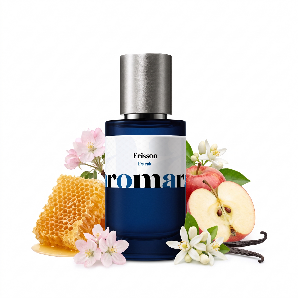 Frisson 35% Extrait perfume by Aromara, inspired by Addictive Vibration by Initio. Honey, apple blossom, orange blossom, vanilla, musk. UK-made dupe, 7+ hour wear.