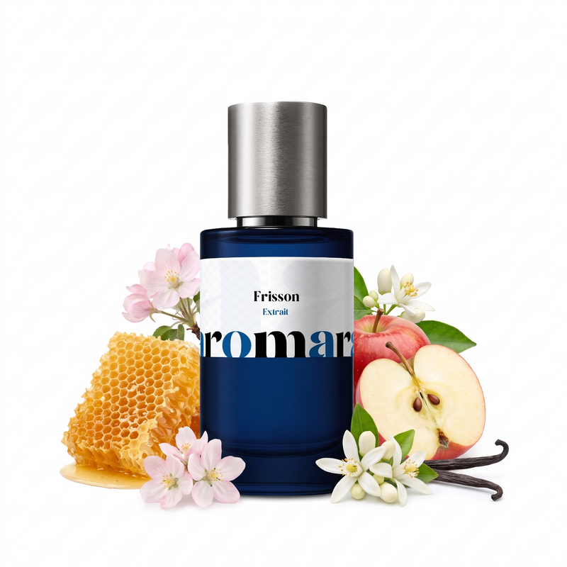 Frisson 35% Extrait perfume by Aromara, inspired by Addictive Vibration by Initio. Honey, apple blossom, orange blossom, vanilla, musk. UK-made dupe, 7+ hour wear.