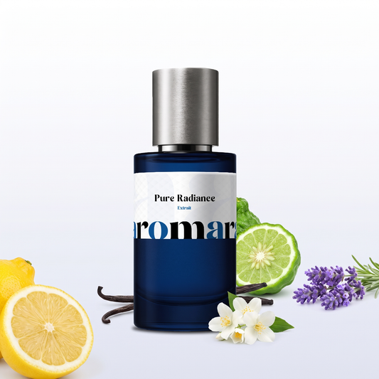 Pure Radiance 35% Extrait perfume by Aromara, inspired by Xerjoff Erba Pura. Lemon, bergamot, lavender, jasmine, vanilla. UK-made dupe, 7+ hour wear.