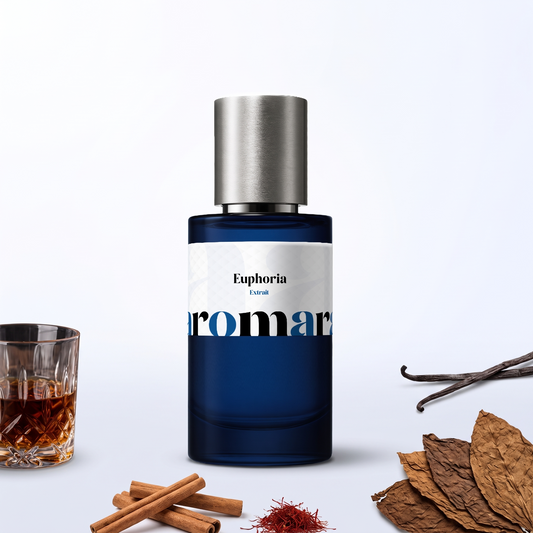 Euphoria 35% Extrait perfume by Aromara, inspired by Initio Side Effect. Rum, cinnamon, tobacco, saffron, vanilla. UK-made dupe, 7+ hour wear.